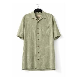Boca Classics Mens M 100% Silk Palm Camp Shirt